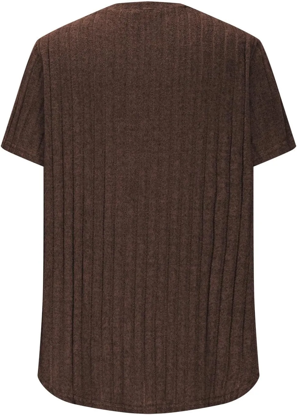 2025 Women's Plus Size Ribbed Tops Casual Trendy V Neck Solid Color Shirts Lightweight Short Sleeve Blouses Tees
