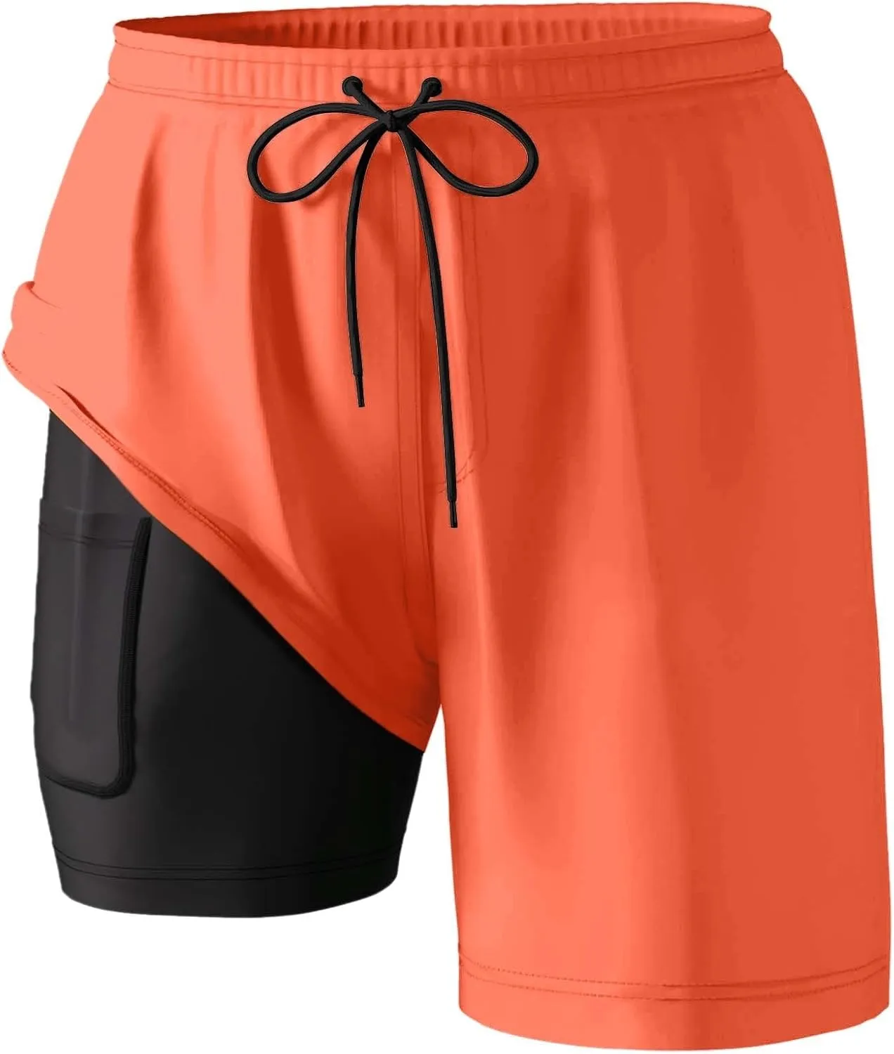 Aniywn Mens 2 in 1 Running Shorts Quick Dry Athletic Bathing Suit with Liner, Men Athletic Running Trunks Gym Workout Shorts