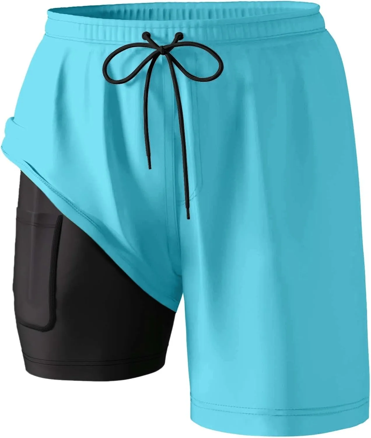 Aniywn Mens 2 in 1 Running Shorts Quick Dry Athletic Bathing Suit with Liner, Men Athletic Running Trunks Gym Workout Shorts