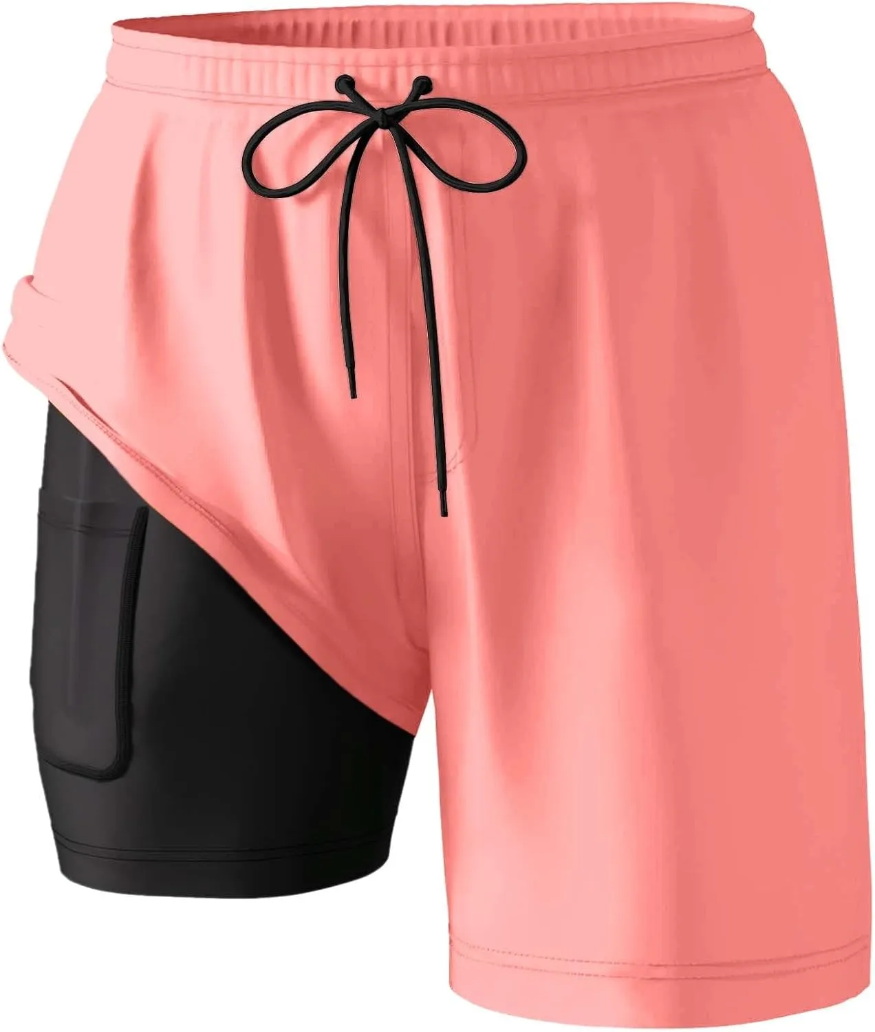 Aniywn Mens 2 in 1 Running Shorts Quick Dry Athletic Bathing Suit with Liner, Men Athletic Running Trunks Gym Workout Shorts