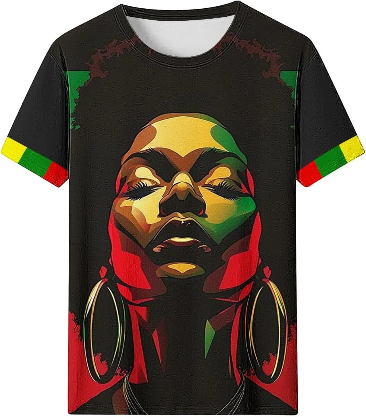 Black History Month Shirts for Women Summer Casual Short Sleeve Tunic Tops Plus Size Crew Neck Patriotic Blouses