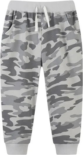 Boy's Camouflage Sweatpants Sports Pants Kids Athletic Sweat Pants Basic Jogger Track Pants with Pockets
