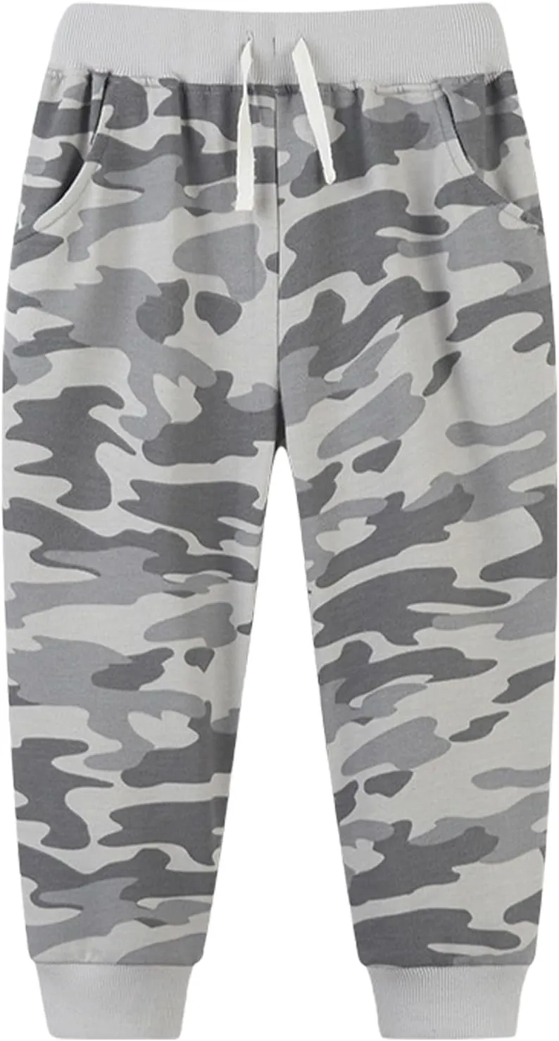 Boy's Camouflage Sweatpants Sports Pants Kids Athletic Sweat Pants Basic Jogger Track Pants with Pockets