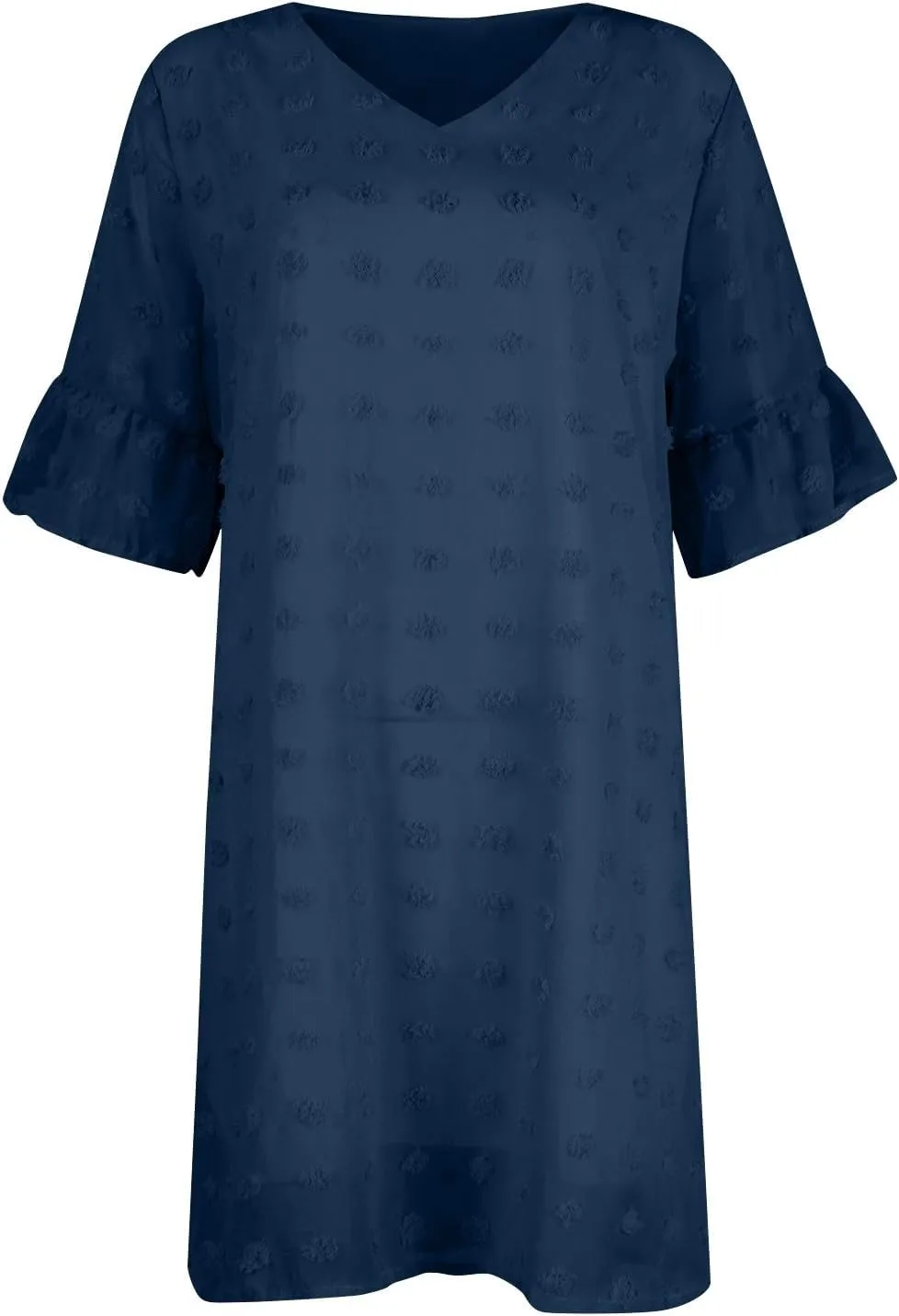Chiffon Dresses for Women 2024 Summer Smocked Dress Short Flutter Sleeve V Neck Swiss Dot Ruffle Tiered Mini Dress