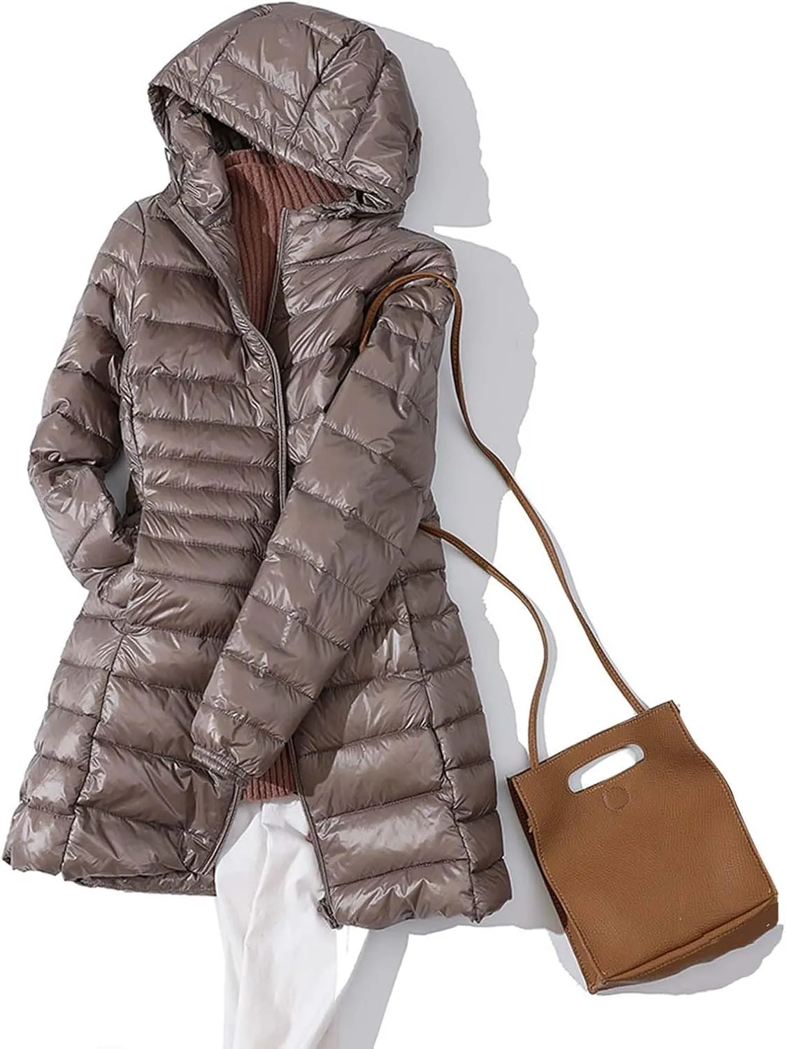 cooki Womens Winter Coats Womens Long Puffer Jacket Plus Size Down Coat Cotton Cover Coat Lightweight Down Coat With Hood
