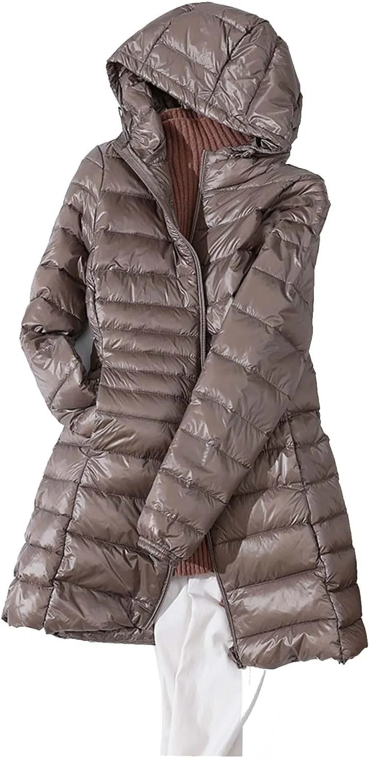 cooki Womens Winter Coats Womens Long Puffer Jacket Plus Size Down Coat Cotton Cover Coat Lightweight Down Coat With Hood