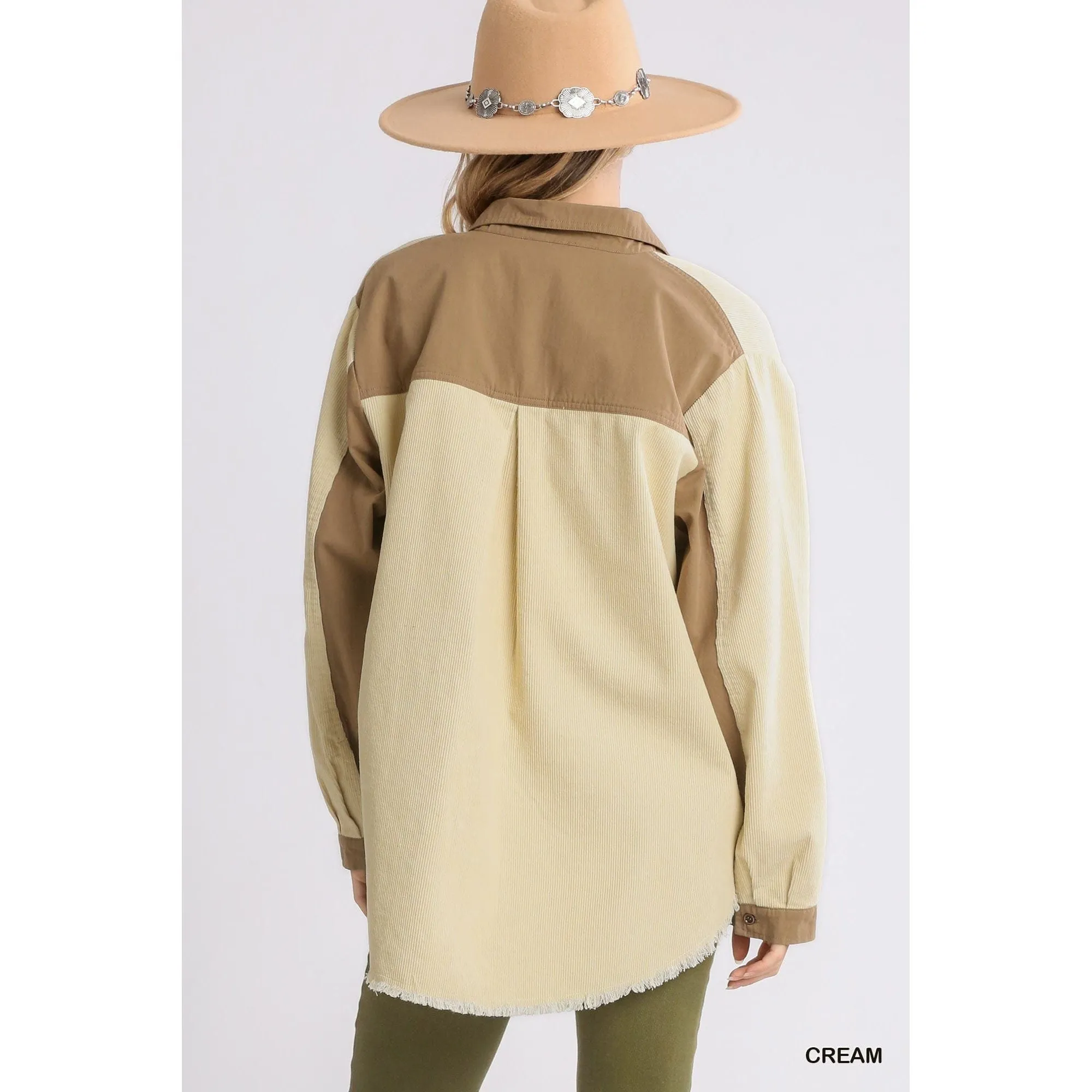 Corduroy Collared Button Down Jacket