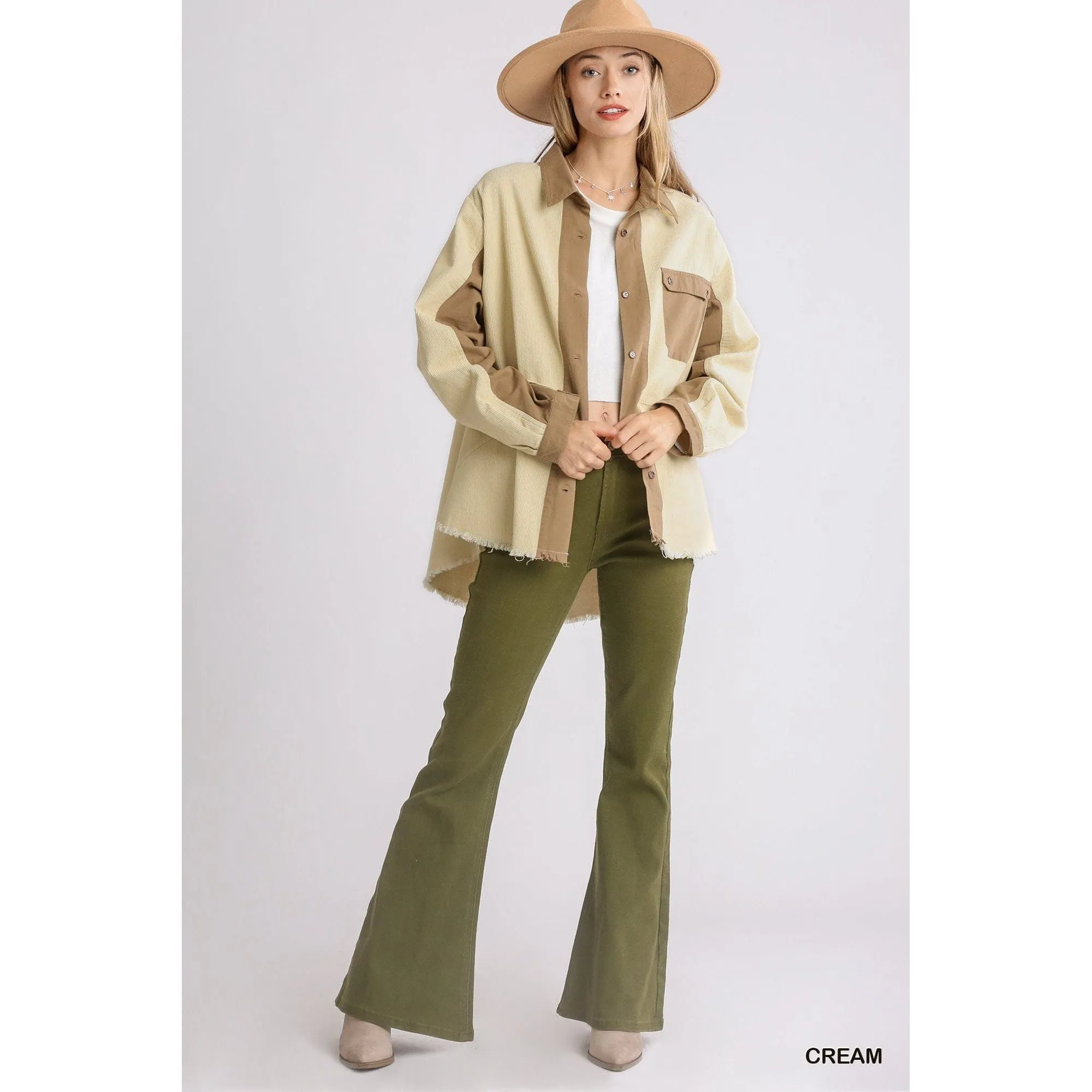 Corduroy Collared Button Down Jacket