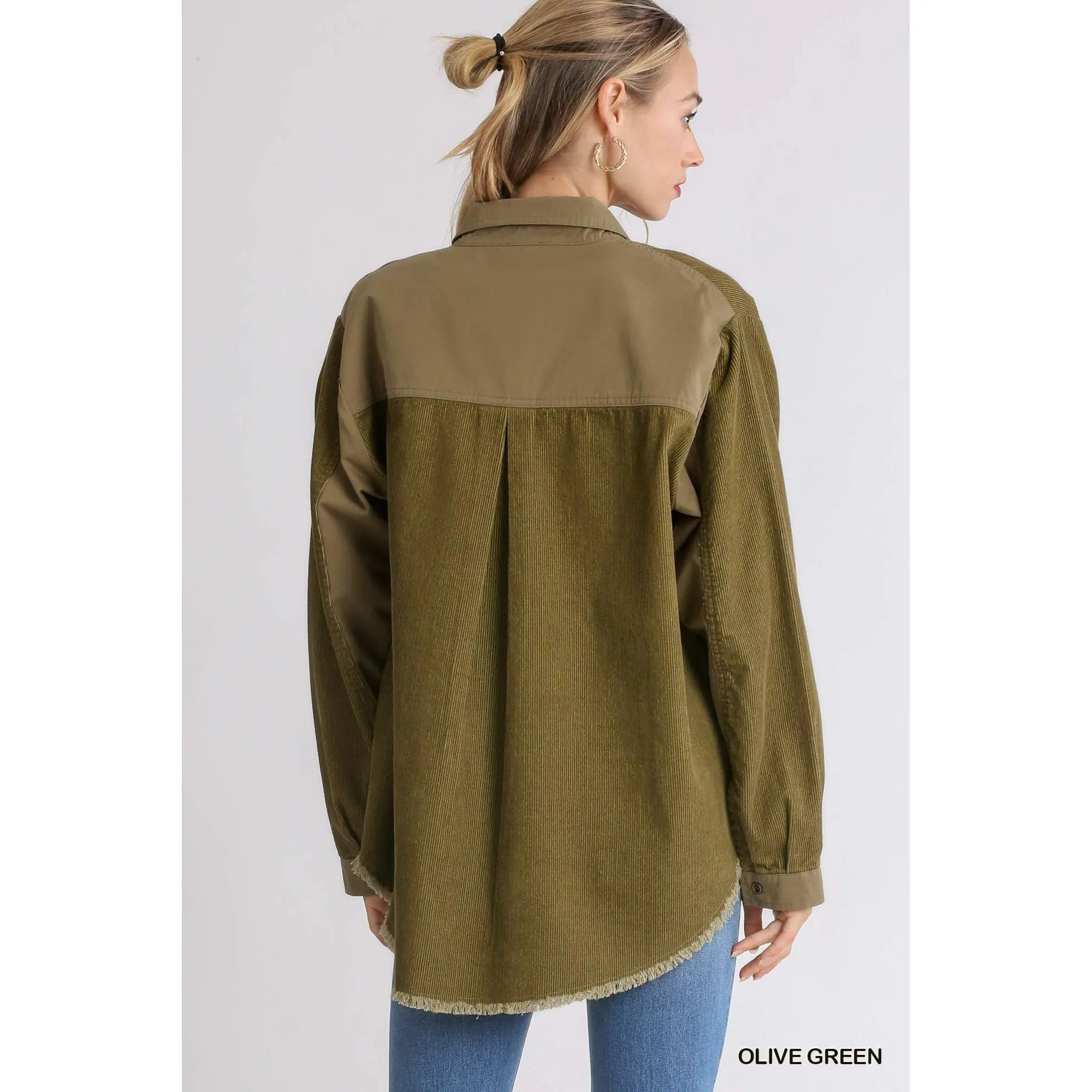 Corduroy Collared Button Down Jacket