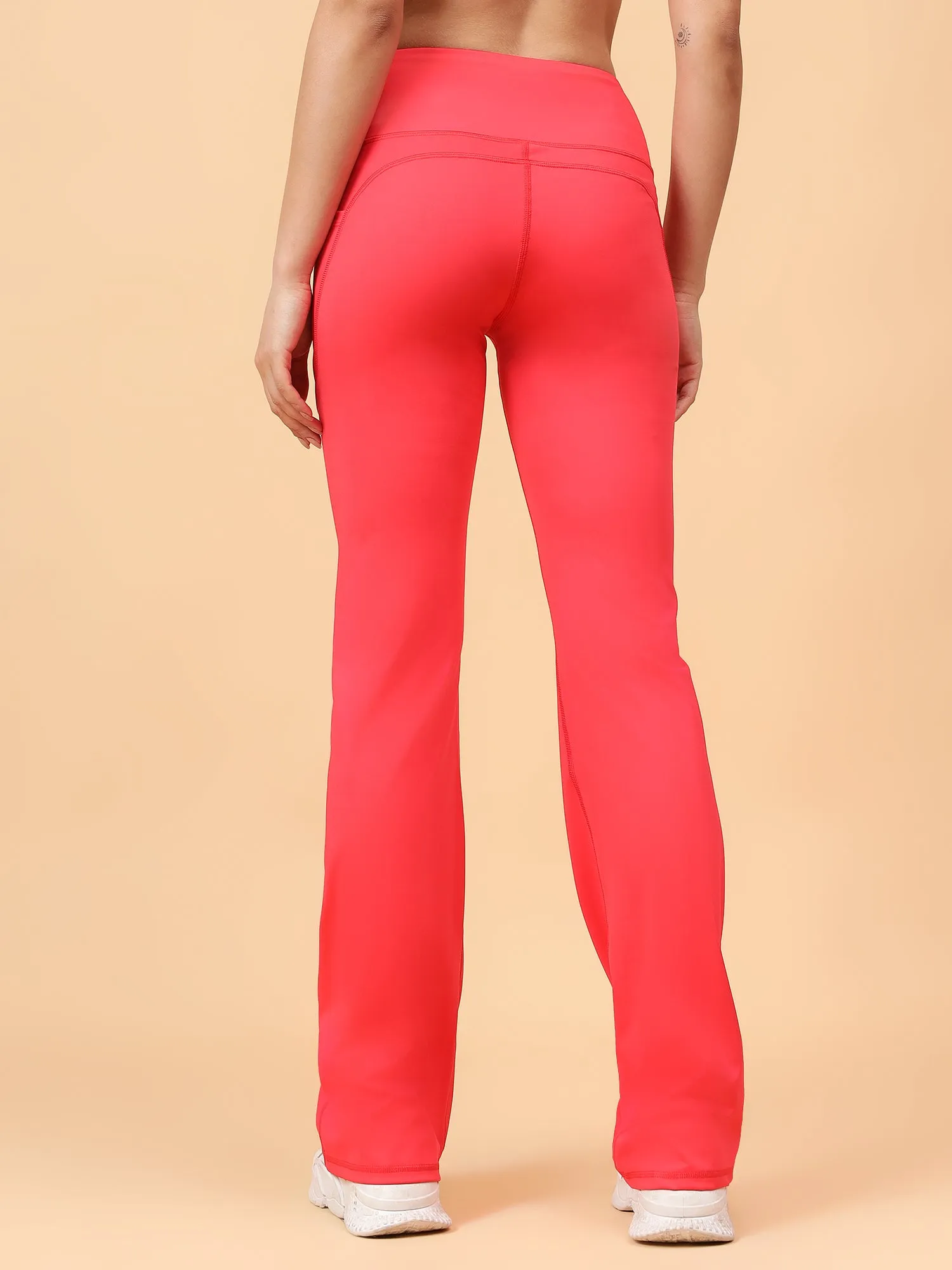 Fitkin Women Red All Day Bootcut Active Pants