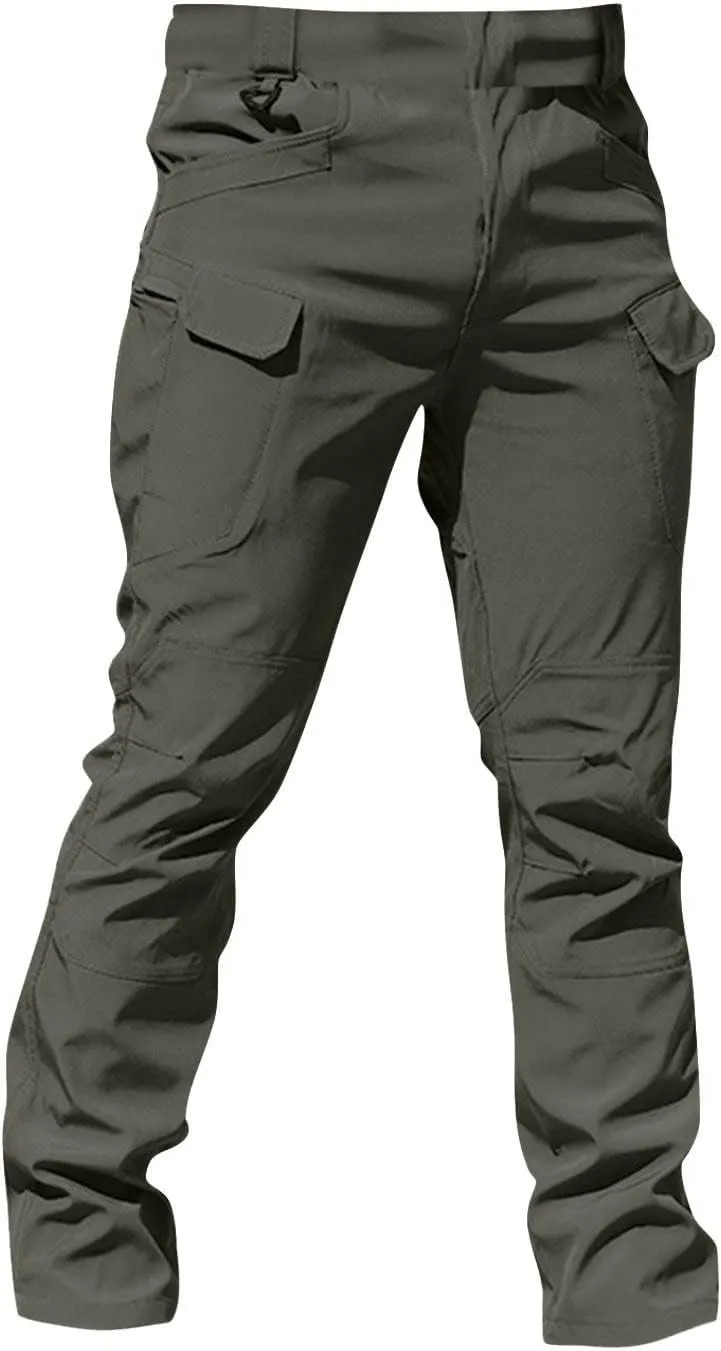 GOFULY Cargo Pants Men Hiking Ripstop Stretch Work Pants Multi Pockets Regular Fit Pants Outdoors Trousers Tactical