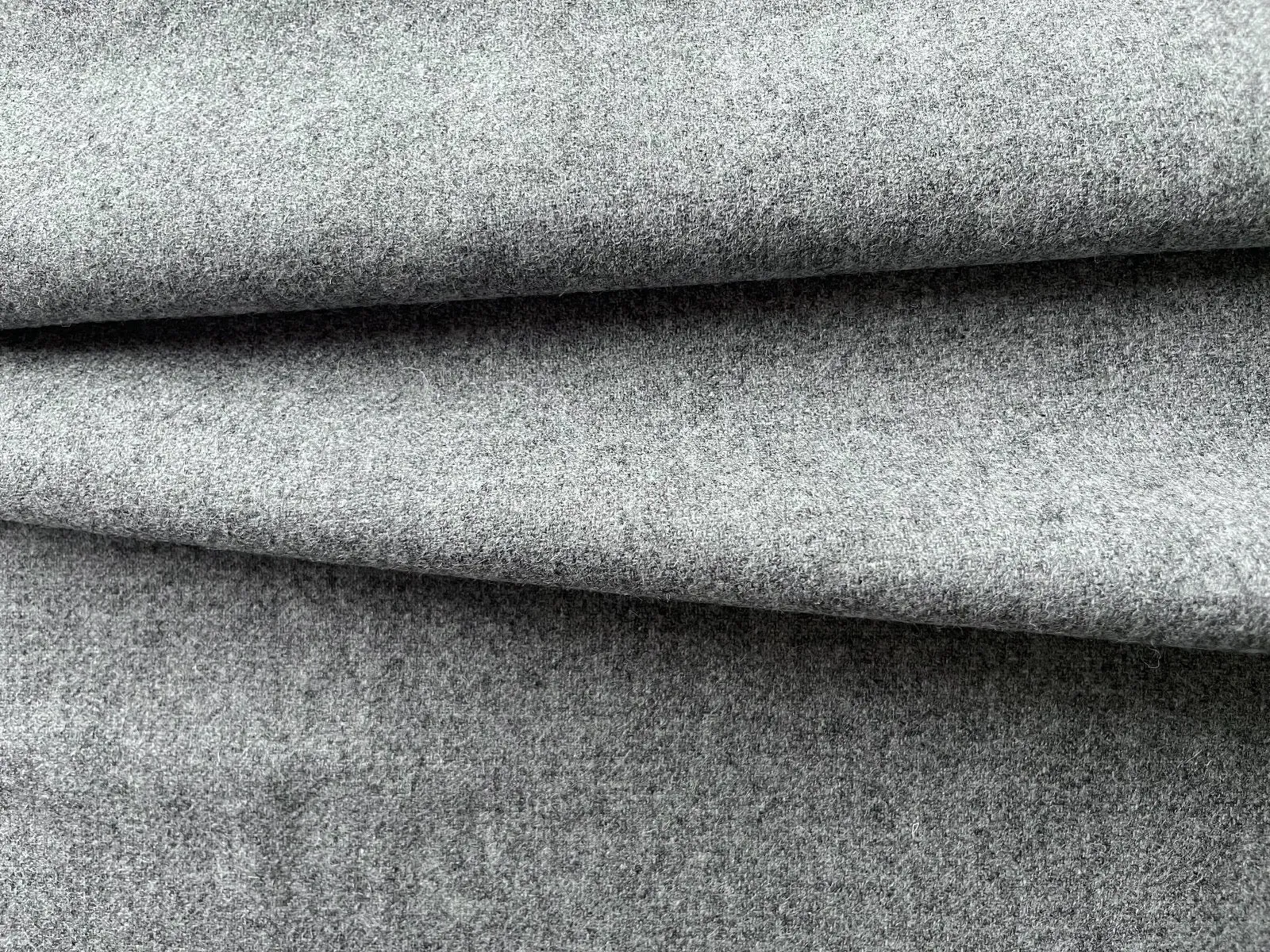 Heathered Ash Grey Wool Blend Flannel (Made in USA)