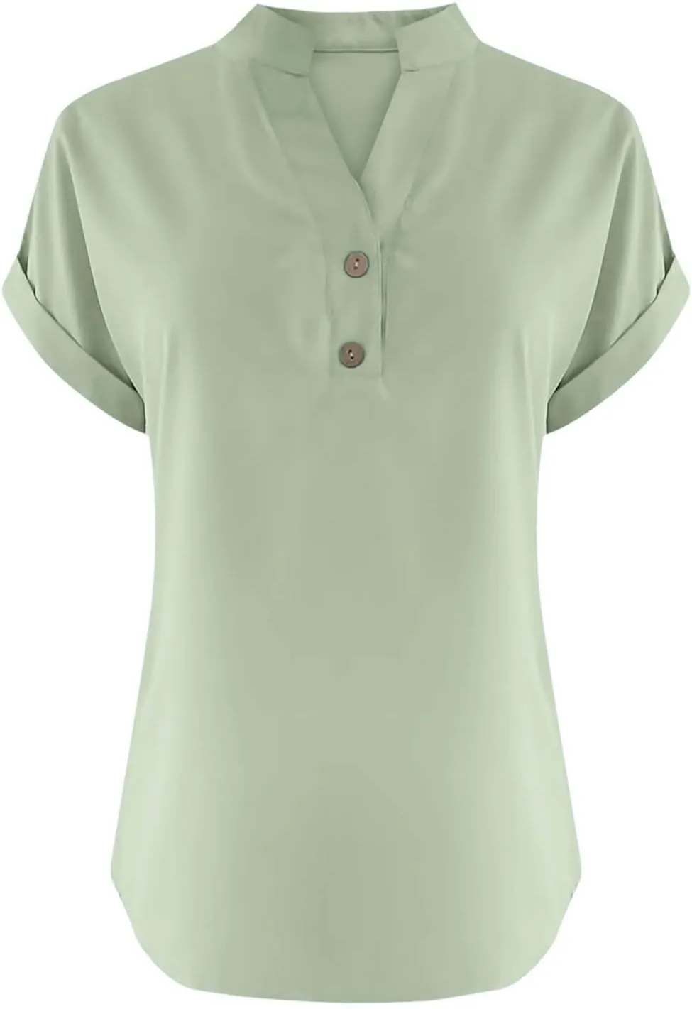 Linen Top for Women Plus Size Button Down Shirts Rolled Short Sleeve Blouse Cotton V Neck T Shirt Summer Travel Tees