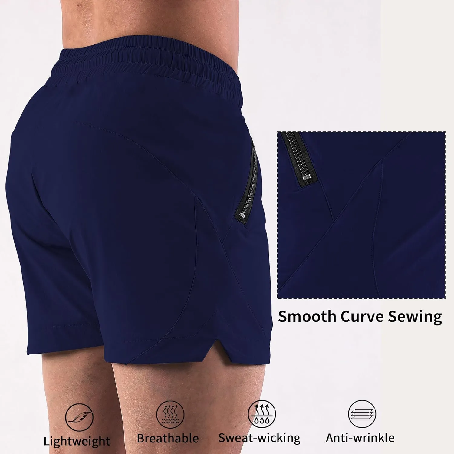 Mens Gym Shorts 5 Inch Slim Workout Shorts Lightweight Quick Dry Running Athletic Shorts with Pockets