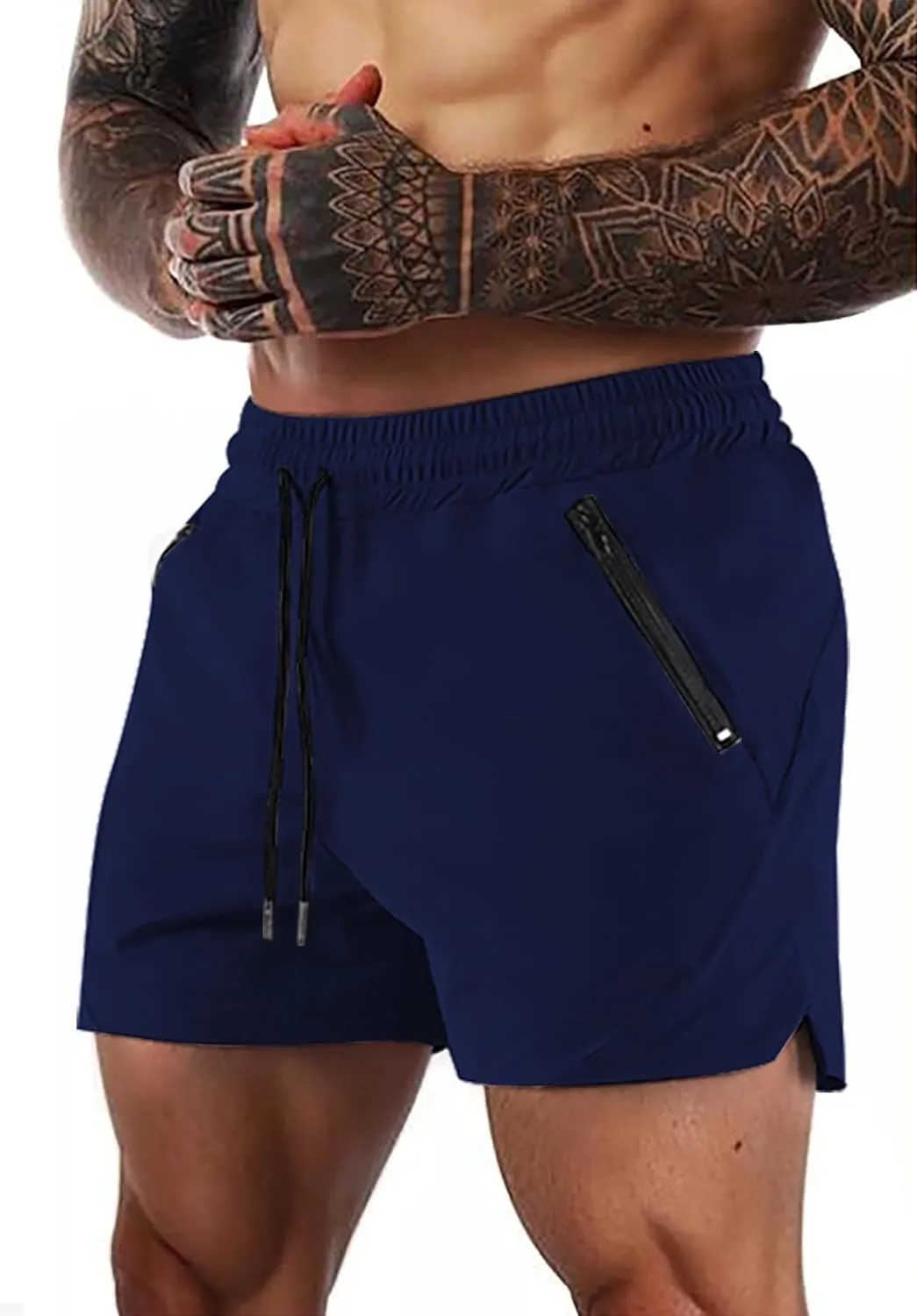 Mens Gym Shorts 5 Inch Slim Workout Shorts Lightweight Quick Dry Running Athletic Shorts with Pockets