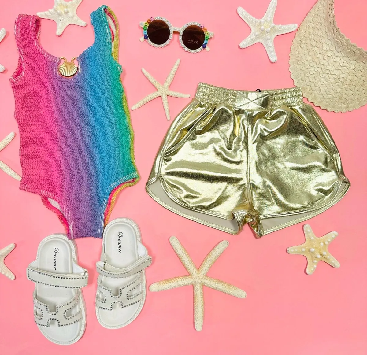 METALLIC RUNNING SHORTS