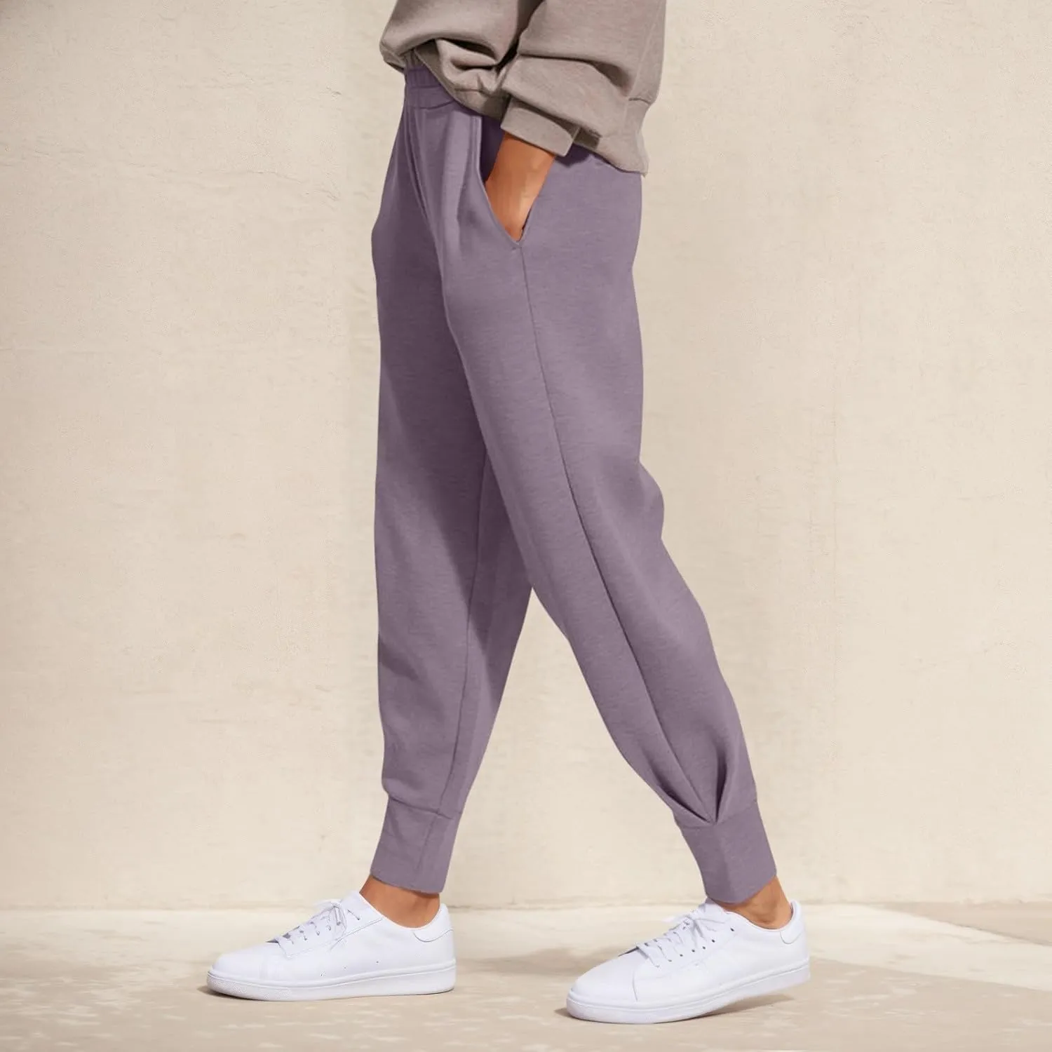 midelxp Baggy Sweatpants for Women Elastic High Waisted Fleece Joggers with Pockets Winter Casual Comfy Y2k Track Pants 2024