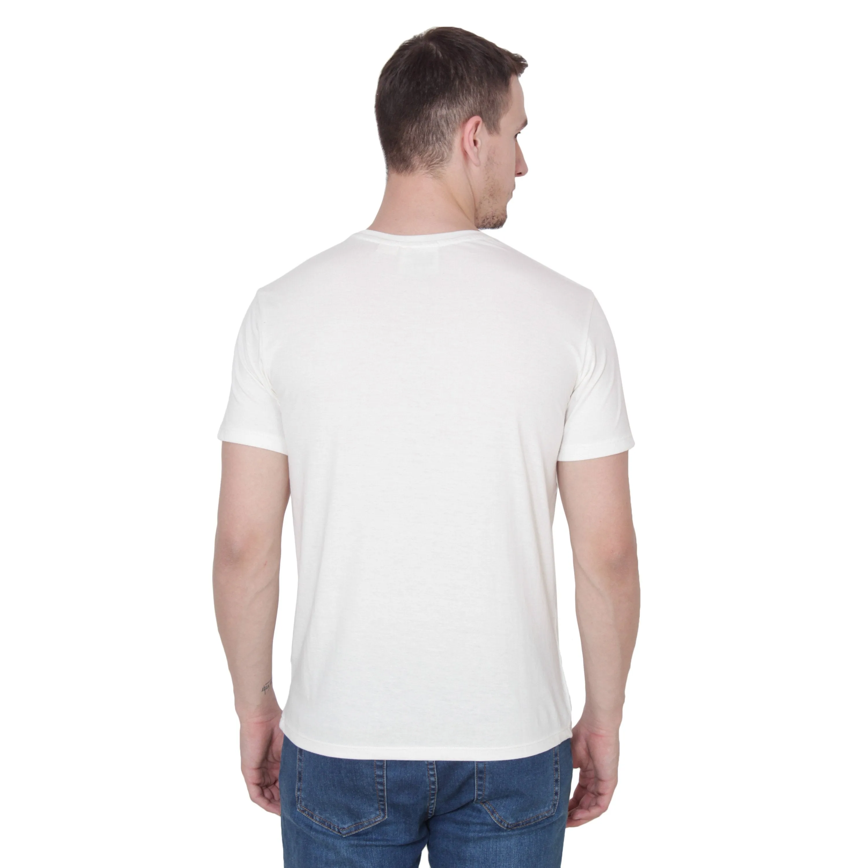 Ruse Men's Designer Solid Plain White Tee