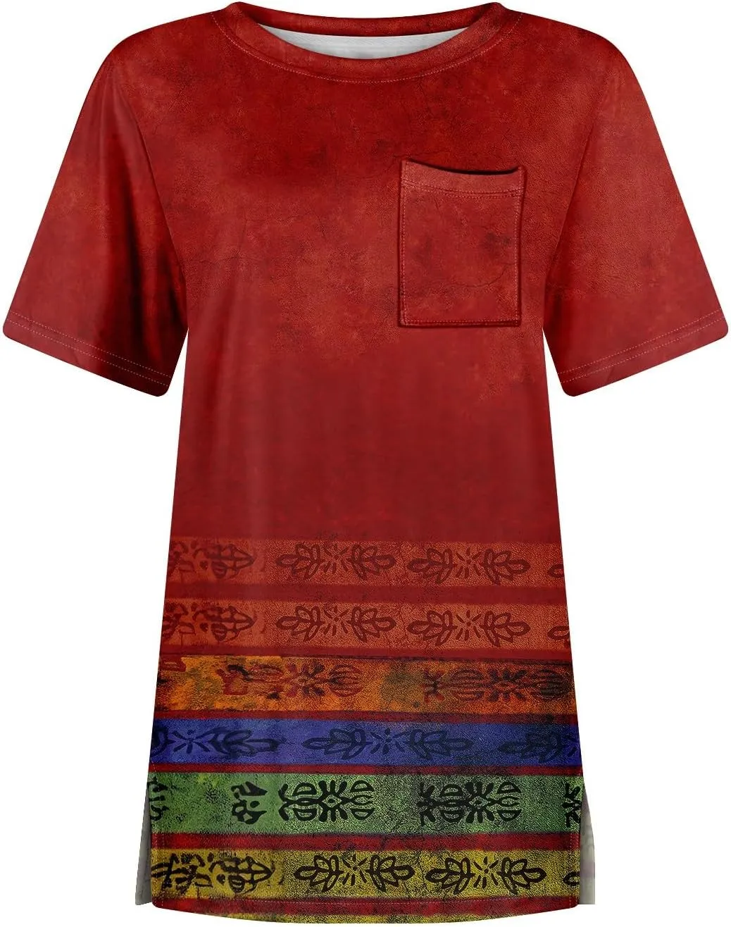 Tunic Tops for Women 2025 Summer Casual Button Up Crew Neck Shirts Short Sleeve T-Shirt Graphic Tees Blouse