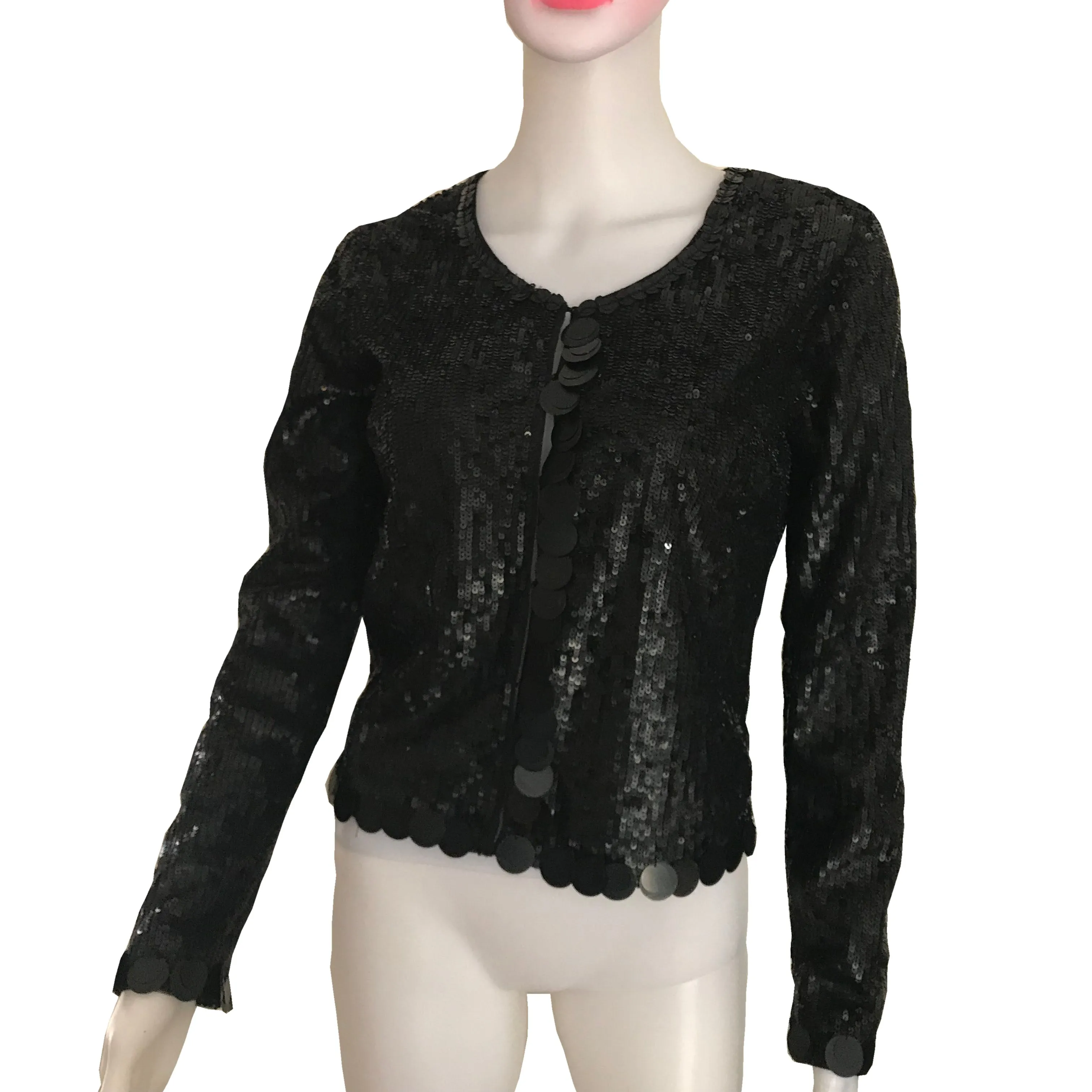 Vintage 1960s Black Sequined Jacket With Paillettes