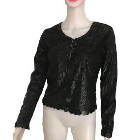 Vintage 1960s Black Sequined Jacket With Paillettes
