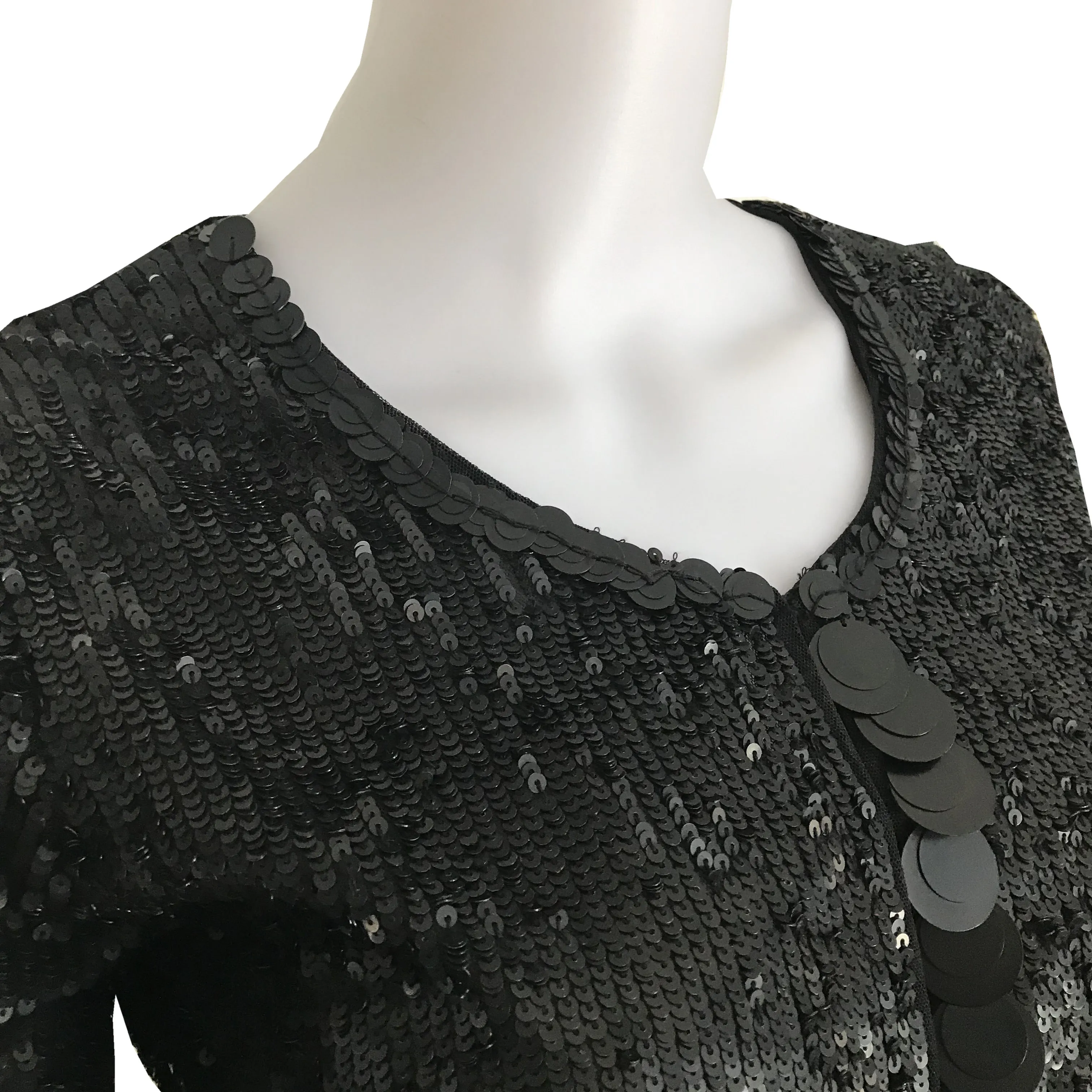 Vintage 1960s Black Sequined Jacket With Paillettes