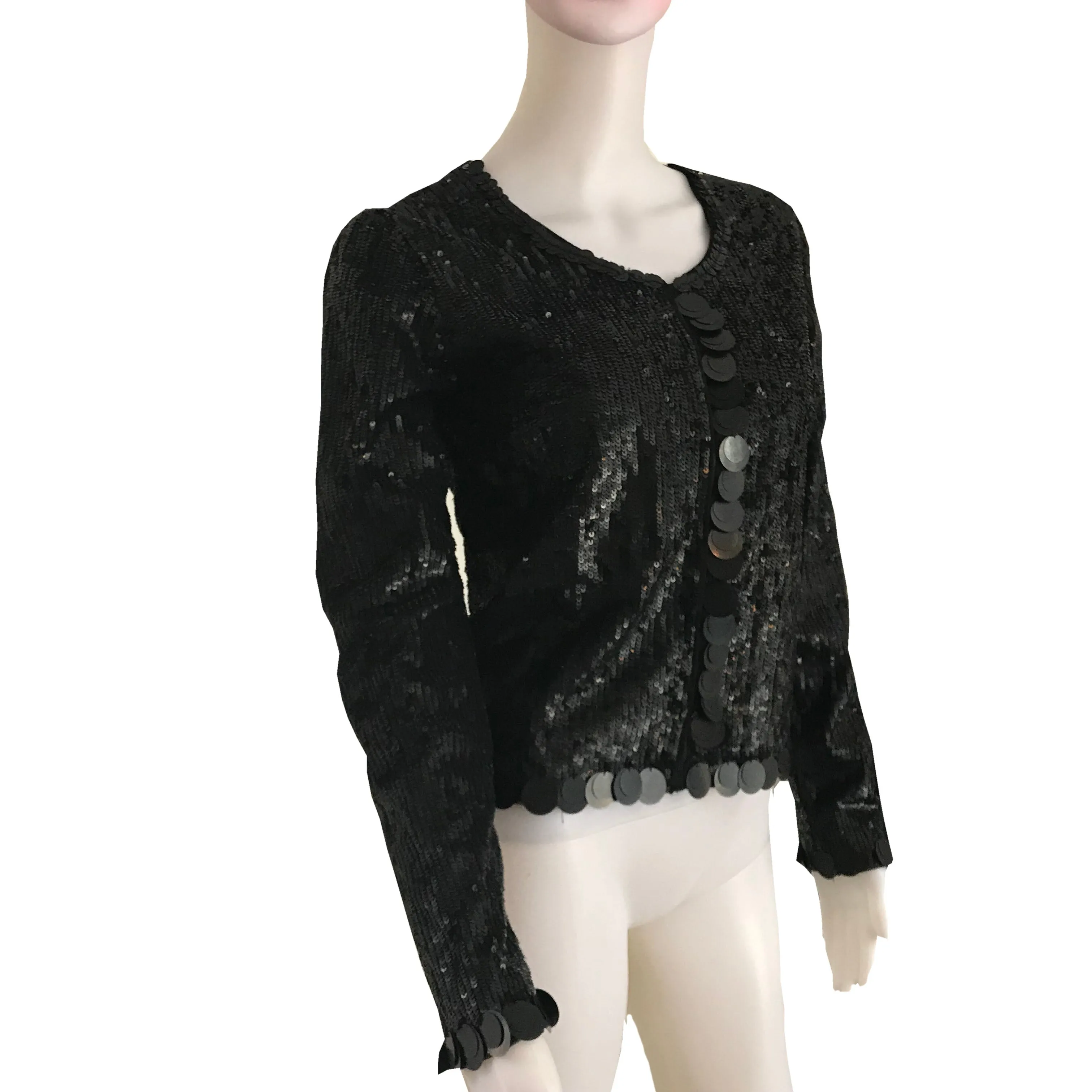 Vintage 1960s Black Sequined Jacket With Paillettes