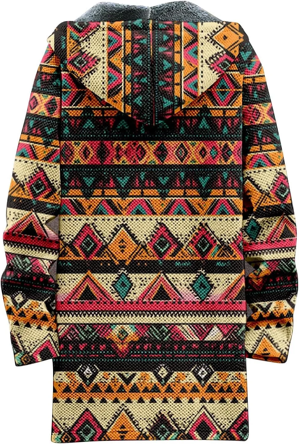 Winter Jackets for Men Thickened Hoodies Long Sleeve Prints Fashion Zip Up Vintage Long Cotton Coats