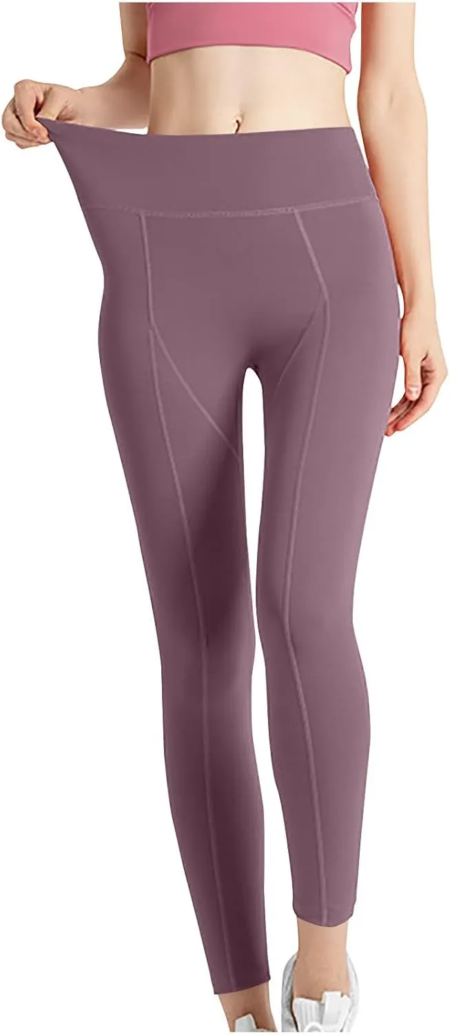 Women's High Waisted Leggings Fitness Sports Running Yoga Athletic Pants Firm Compression Shapewear Leggings