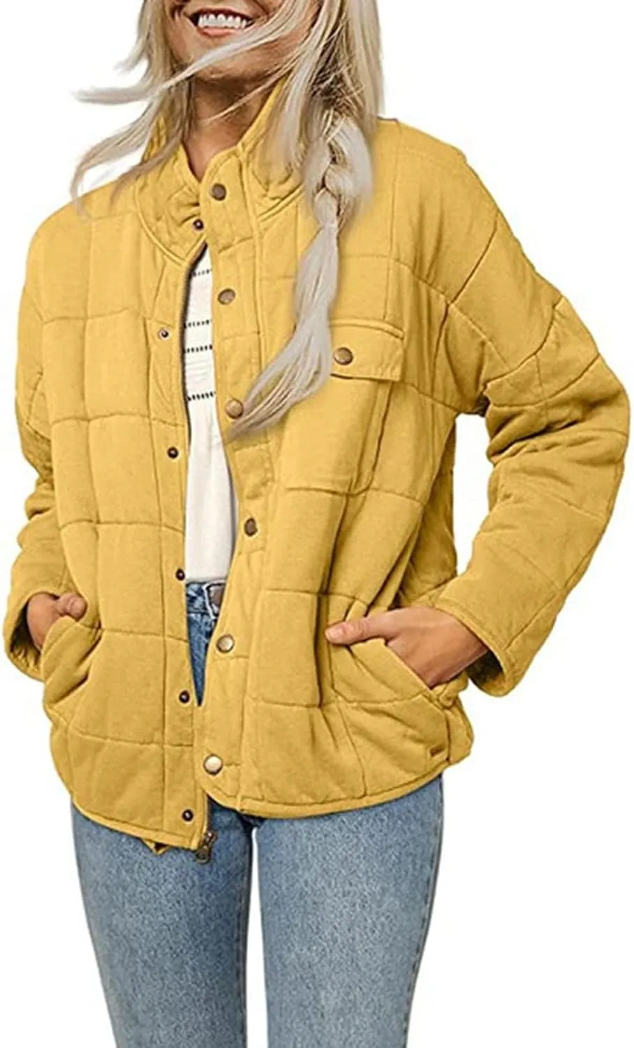 Women's Lightweight Down Coat Solid Long Sleeve Full Zipper Oversized Packable Short Puffer Jackets Fashion Short Down Coats