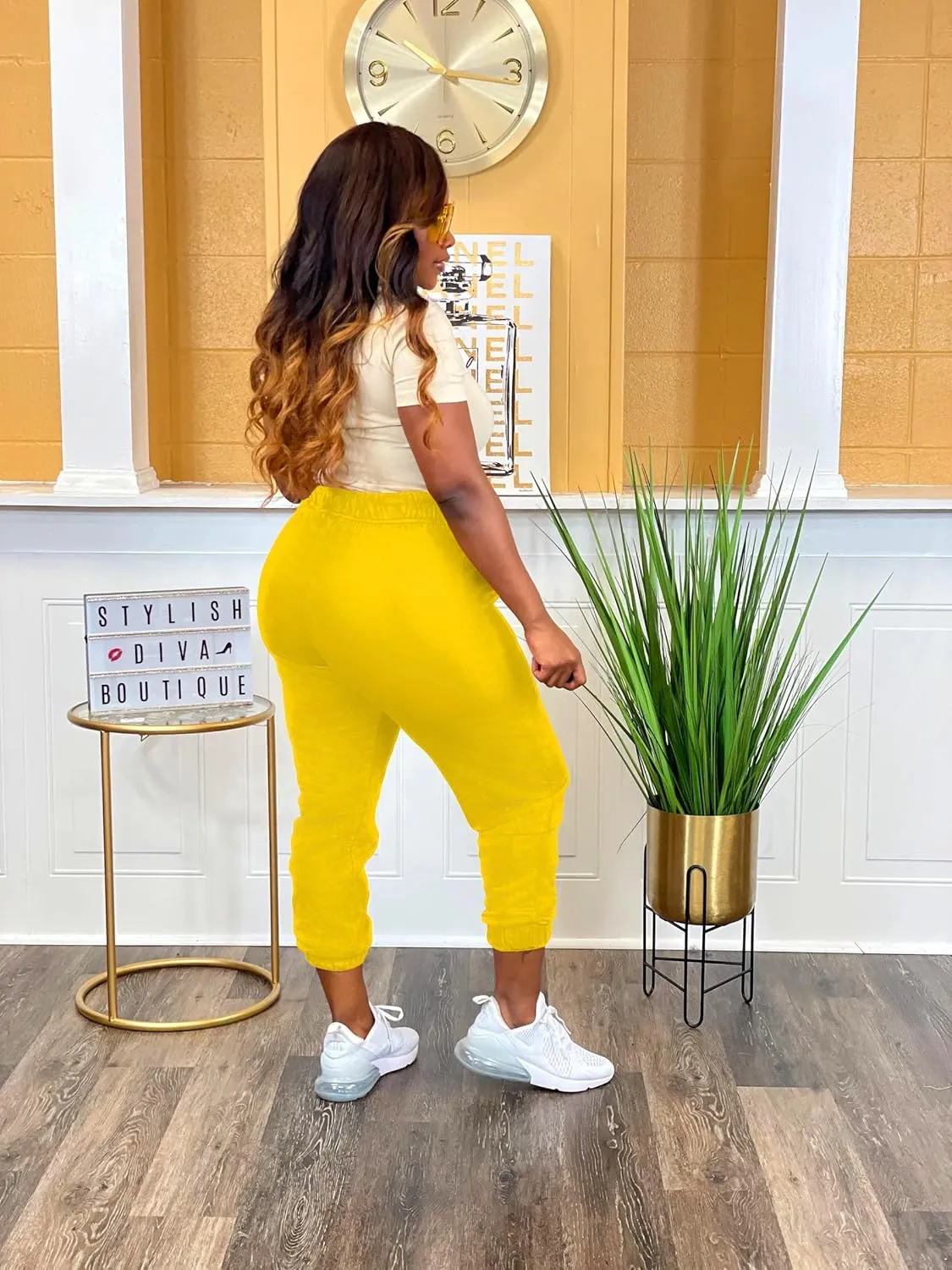 Women's Plus Size Casual Sweatpants Drawstring Jogger Pants Tight Track Pants with Pockets